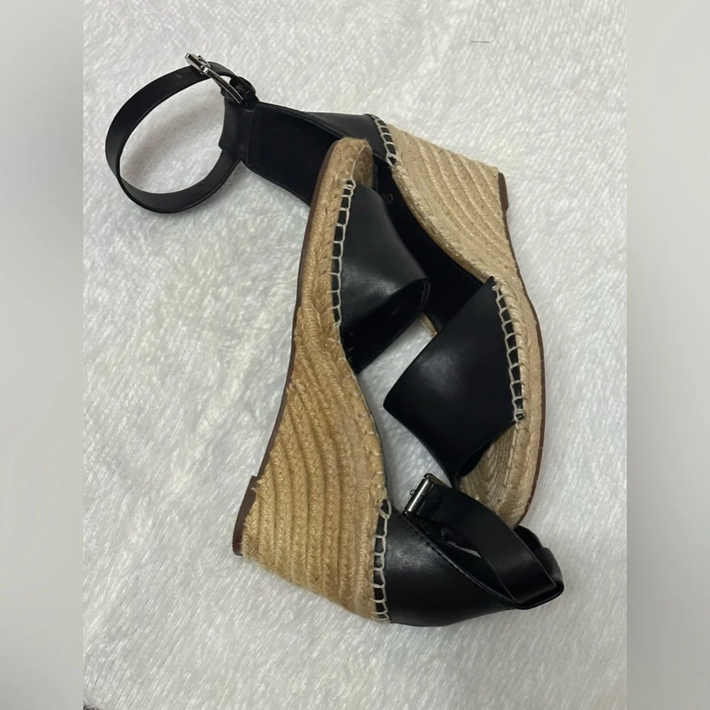 Vince Camuto Black Espadrille Sandals with Ankle Strap 💛🖤